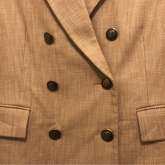 NWT $698 Veronica Beard Ellette Dickey Double Breasted Blazer CAMEL/ CREAM! - Picture 12 of 15